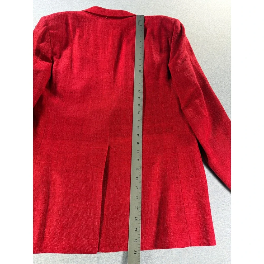 Vtg Kleinhans Men Red 100% Slub Silk Blazer Sport Coat 42L Made in USA 80s 90s